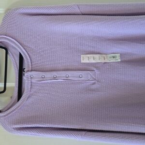 SO BRAND WOMENS JUNIOR SIZE PURPLE WAFFLE LONG SLEEVES HENLEY TOP SIZE LARGE